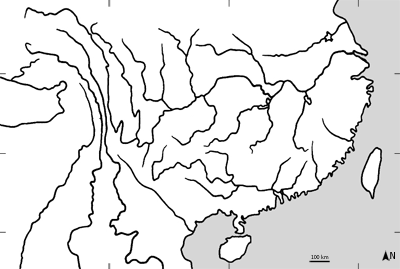 Figure 2. Map of China and northern Vietnam. Δ: reported occurence; one symbol may represent several collecting sites